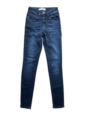 KanCan Signature Buckle Exclusive Women's Dark Indigo High-Rise Skinny Jeans 24